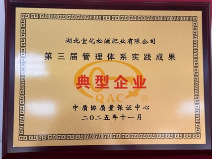 松滋肥業獲評管理體系實踐成果典型企業(圖1)